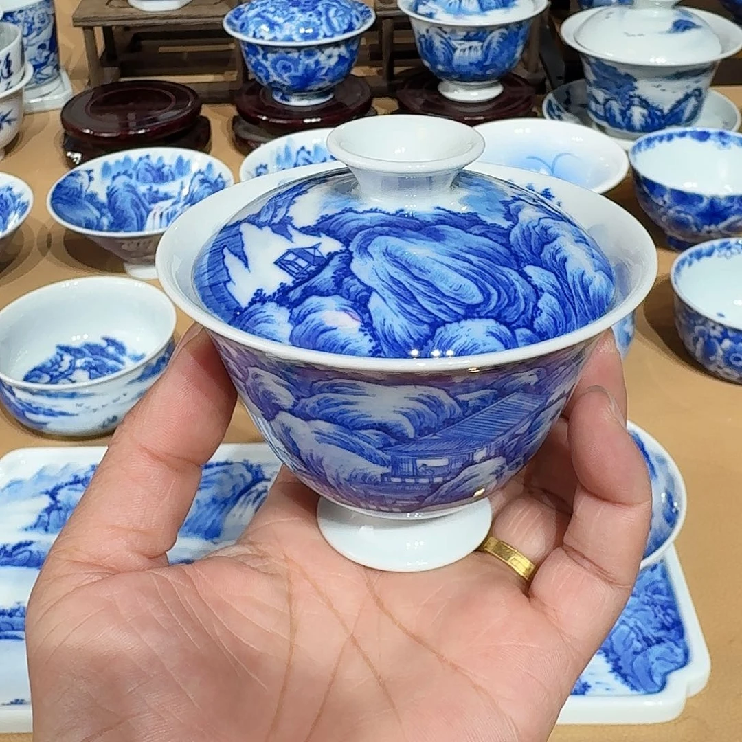 景德镇纯手绘盖碗