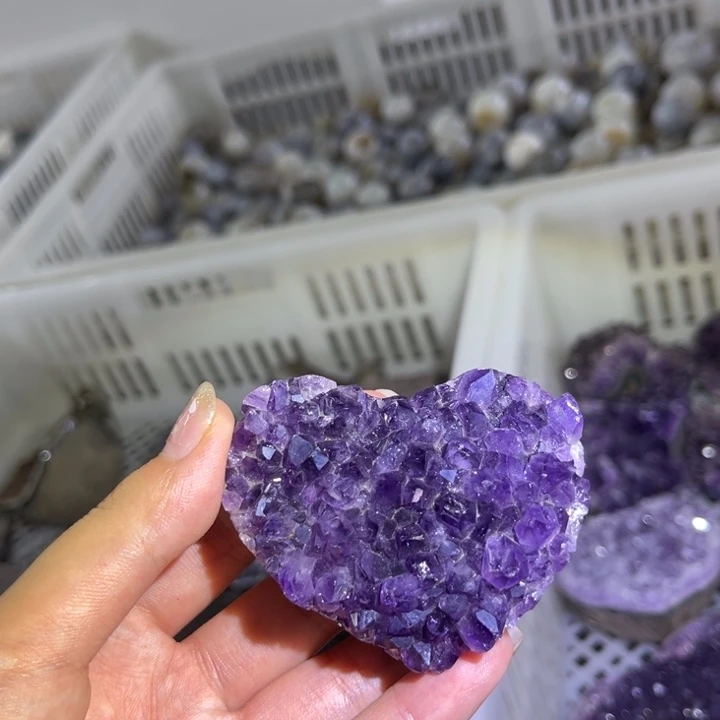 未镶嵌发饰水晶紫晶爱心