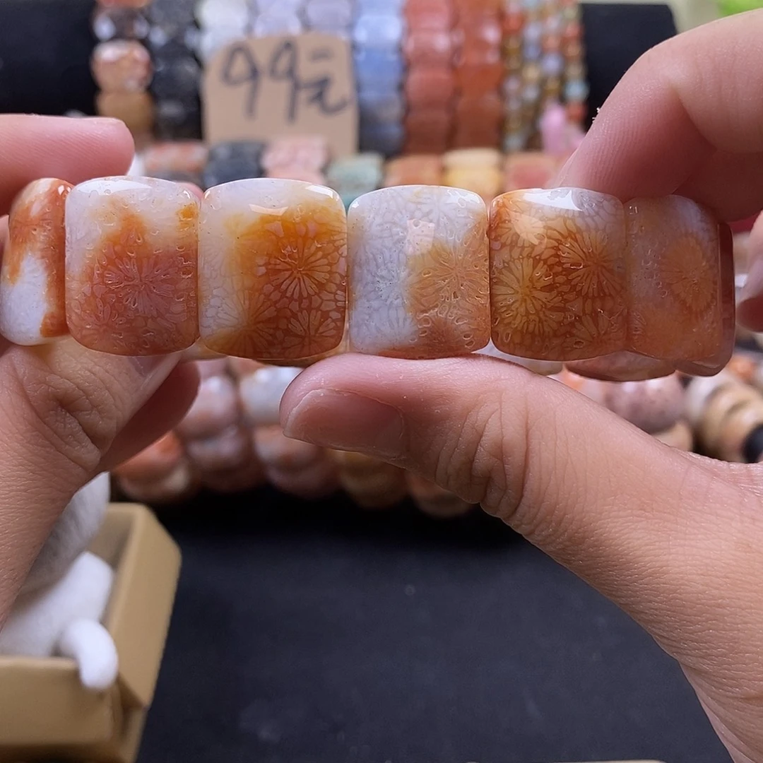 硅化珊瑚（珊瑚玉）未镶嵌手牌 35