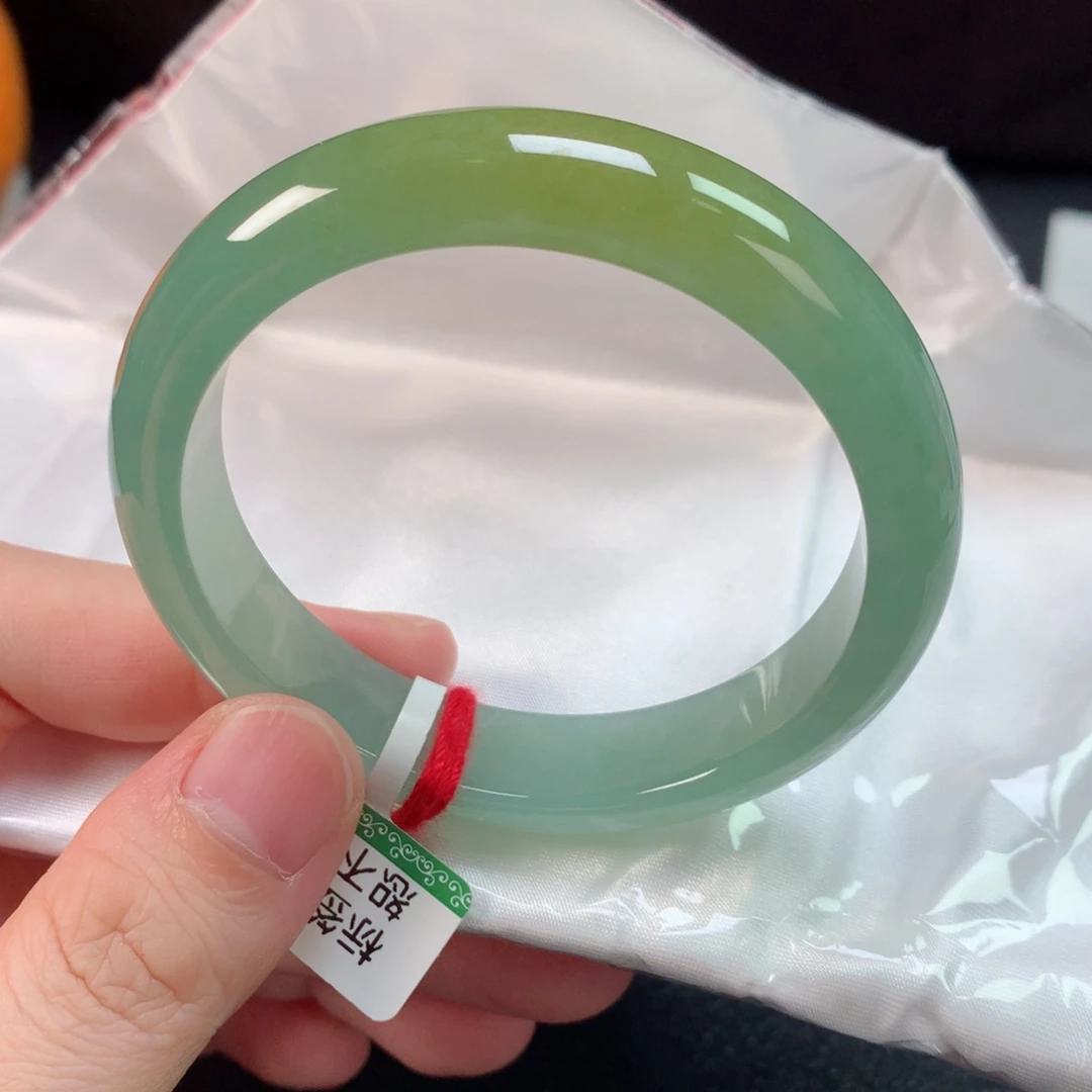 未镶嵌手镯翡翠缅甸天然翡翠手镯53圈口