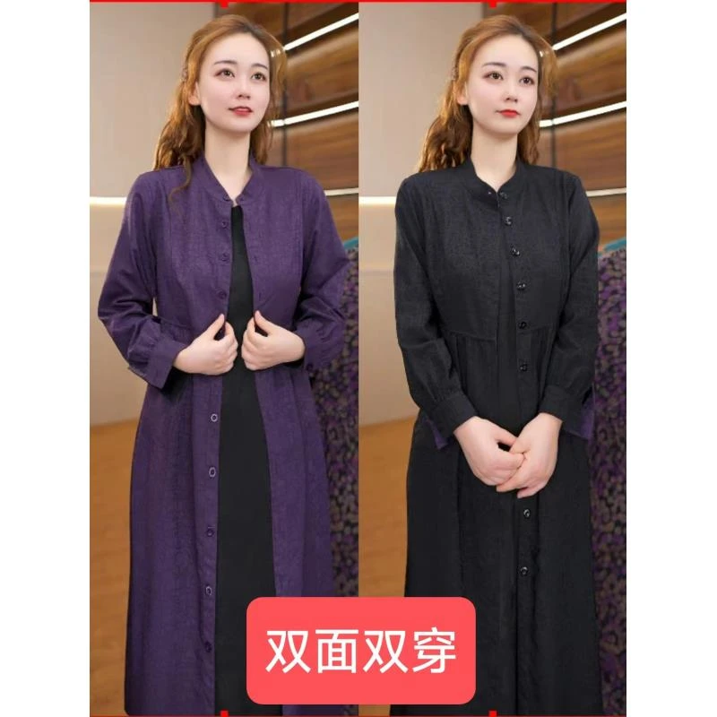 9-2229-17  新款风衣双面穿长裙