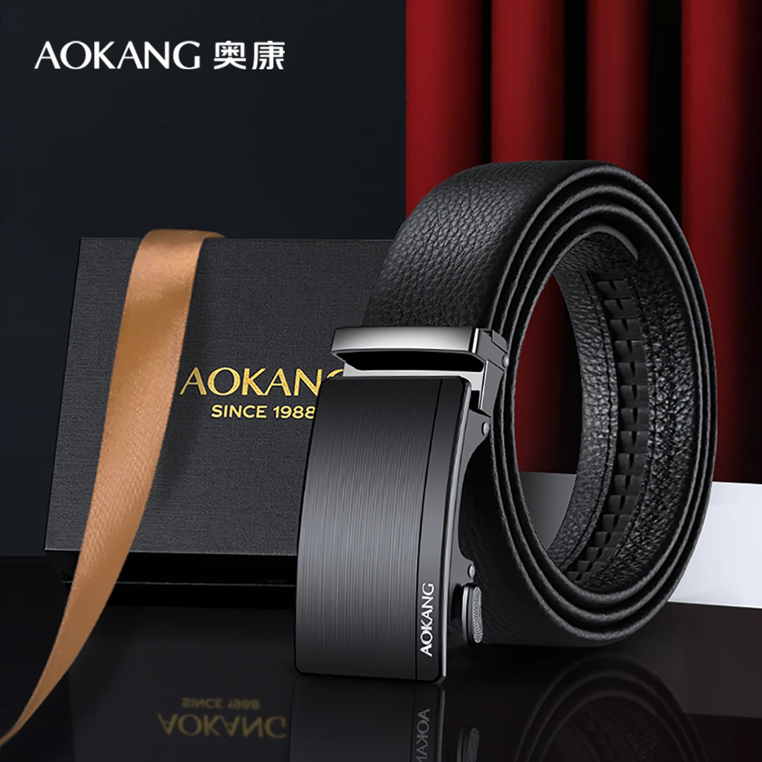 奥康牛皮真皮裤带皮带休闲腰带百搭潮流新款高档男士男款真皮腰带