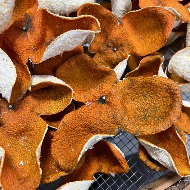 2024东甲黄盆围统货圈枝冬红柑皮500克