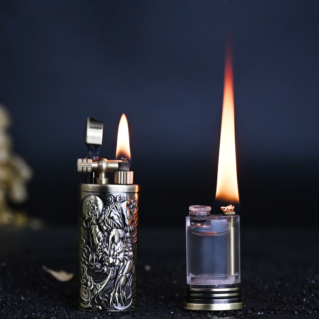 双油舱经典抬臂复古煤油打火机雕刻貔貅防风个性创意老式打火机