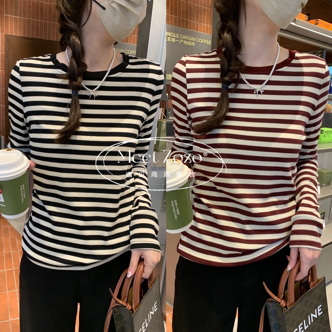 MEET ZOZO【周周】“条纹主角”25春季时尚极简弹力舒适T恤女149204