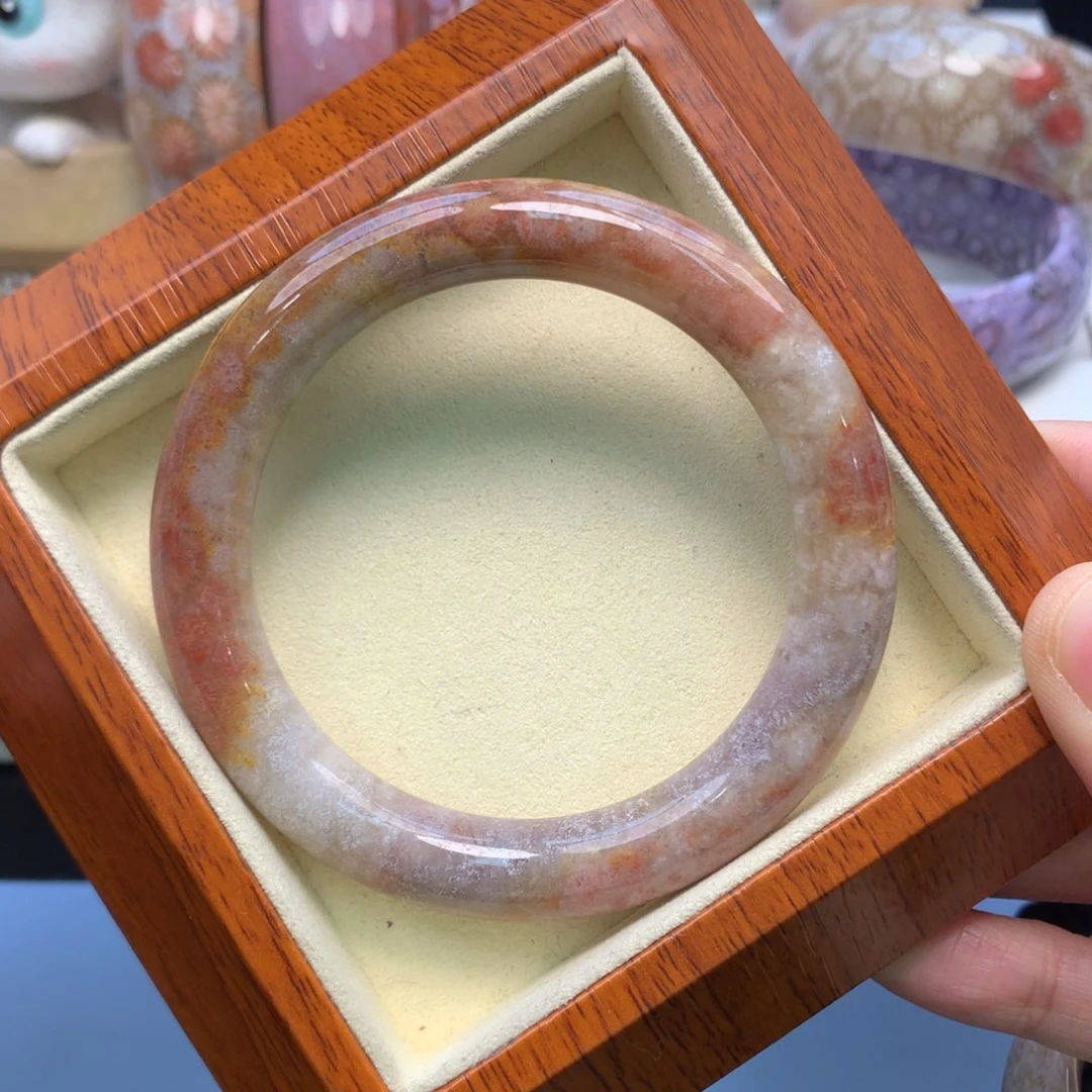 硅化珊瑚（珊瑚玉）手镯未镶嵌56.6口共生彩镯