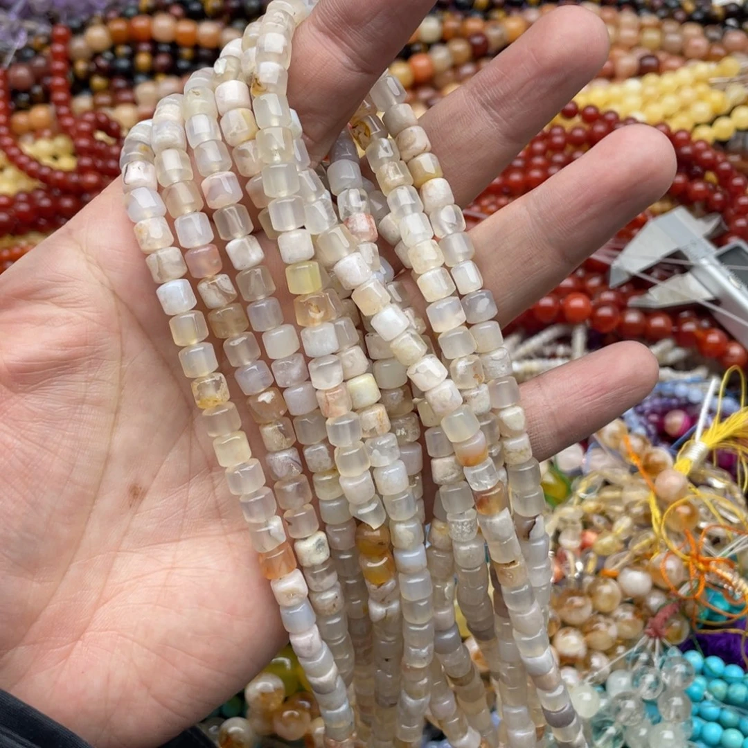 玛瑙/玉髓珠宝半成品未镶嵌一条装6mm樱花玛瑙隔珠