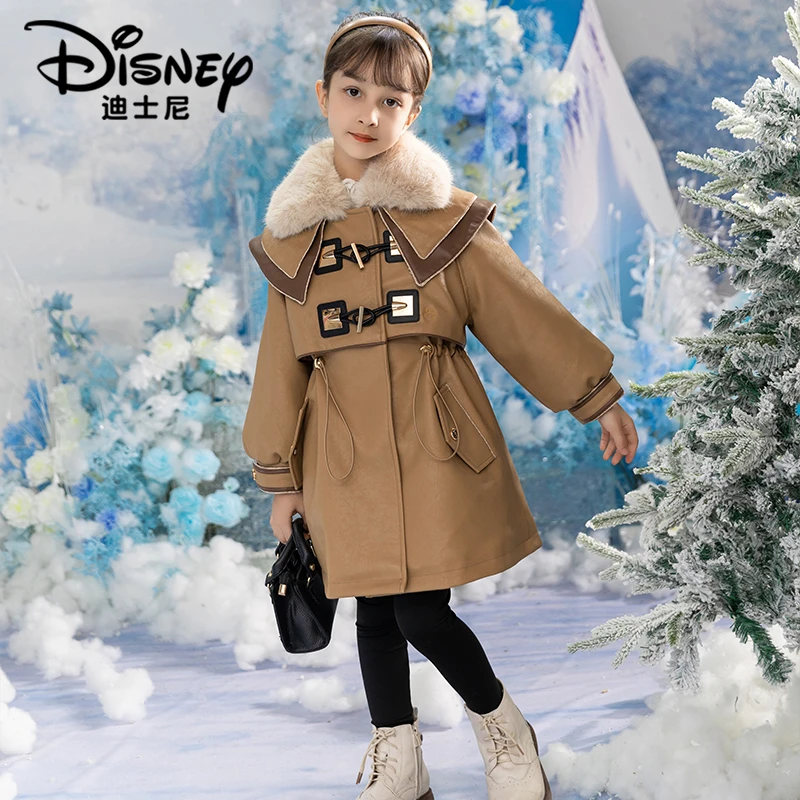 【FF】Disney/迪士尼女童冬新款中长款简约淑女加厚派克服XCE3PJ108