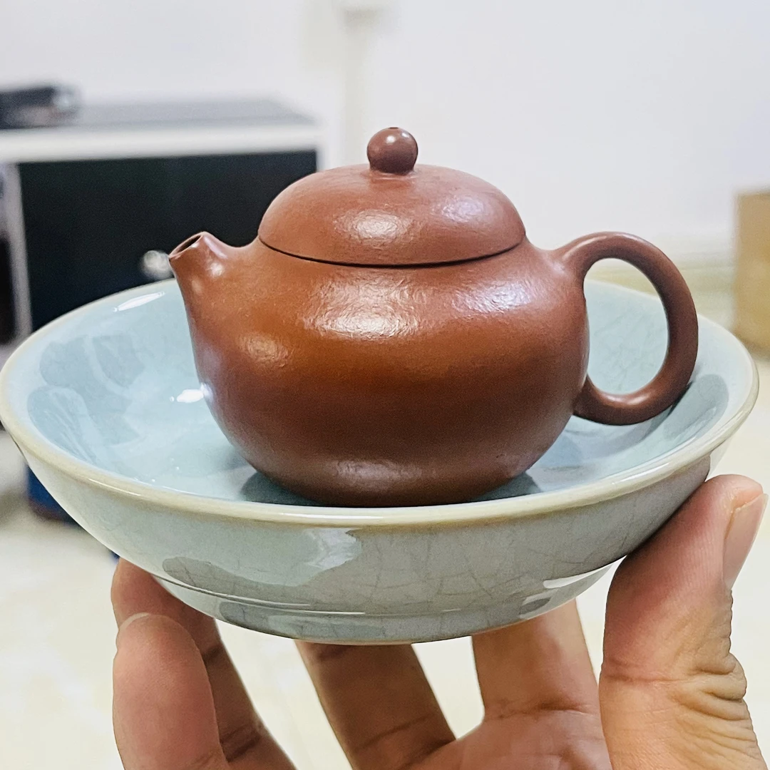 壶承汝窑瓷器13厘米直径适合多种壶型开片金丝泡养盘玩茶具家用