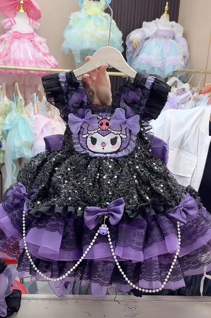 （魔法库洛米）蓬蓬裙纯色裙子女孩连衣裙A字裙重工夏季