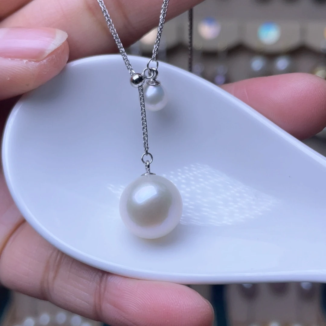 淡水珍珠吊坠银S925镶嵌