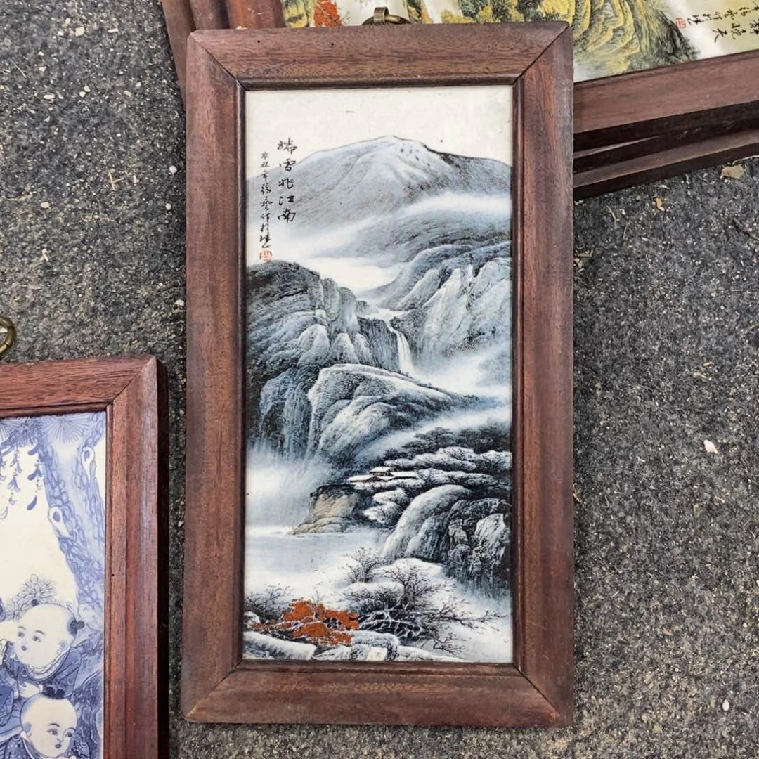 瓷片30*16 景德镇瓷板画柴窑烧制