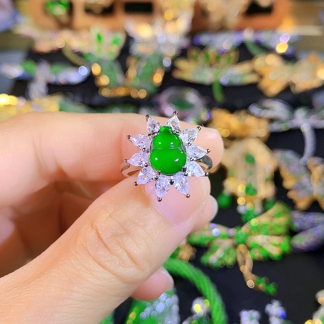 颈饰银S925镶嵌翡翠