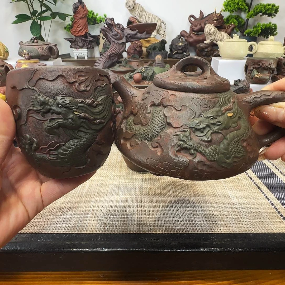 茶壶紫砂灰***z龙腾四海