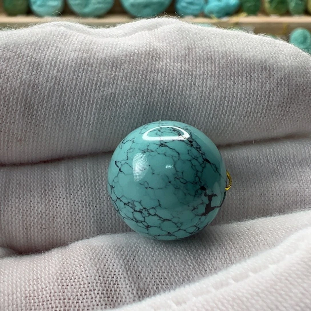 未镶嵌绿松石圆珠15.1mm