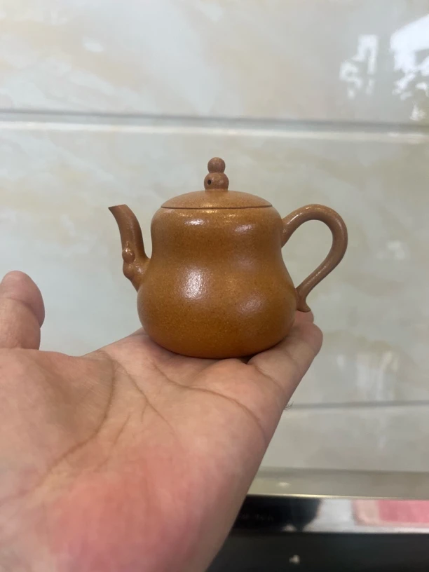 原矿紫砂壶葫芦壶半手工制作金降坡泥料