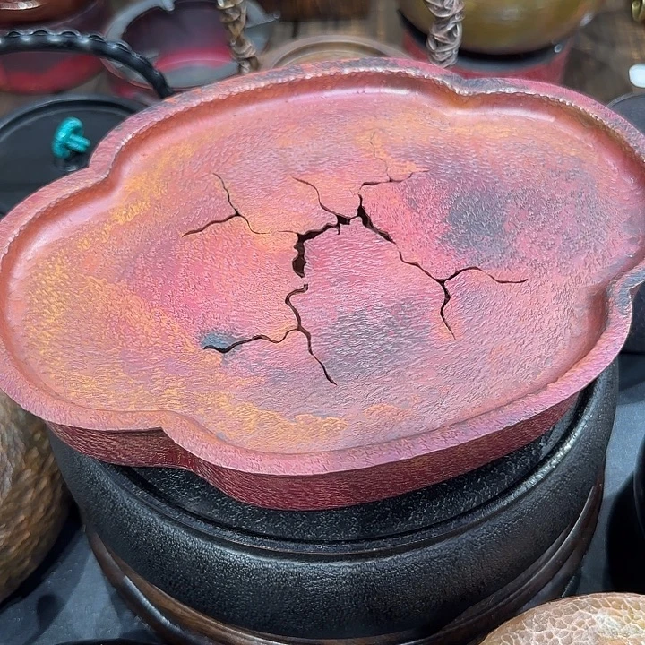 蓝***雷紫铜手工制作茶洗约600毫升容量