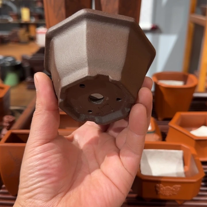 紫砂花盆半手工制作