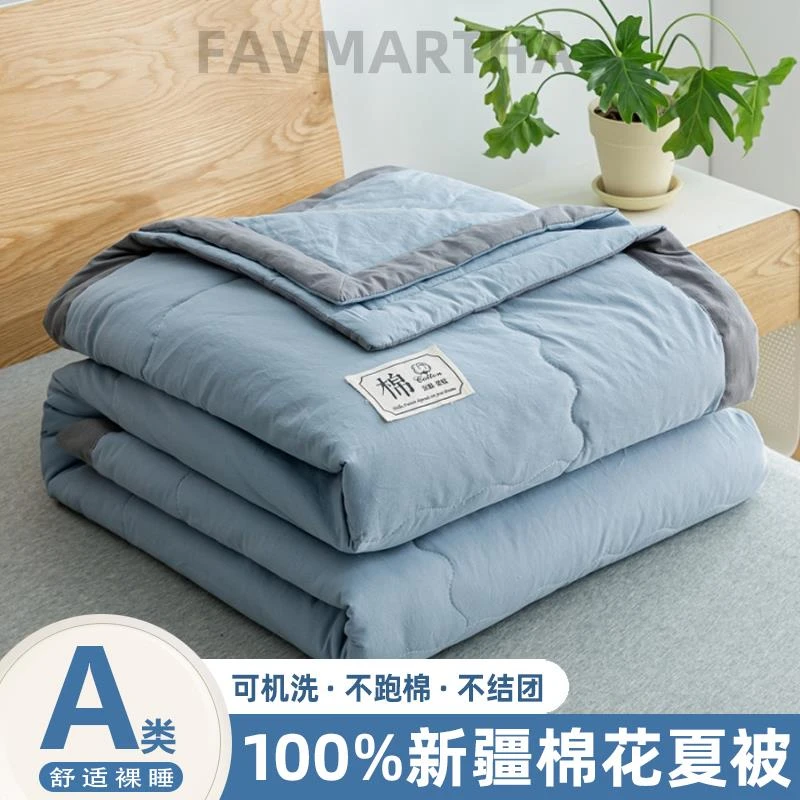 棉空调被夏季2025新款单双人花夏冬被凉被可机洗儿童薄被子芯天