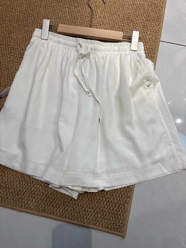 夏季高腰短裤复古简约女士短裤抽绳裤子韩版百搭