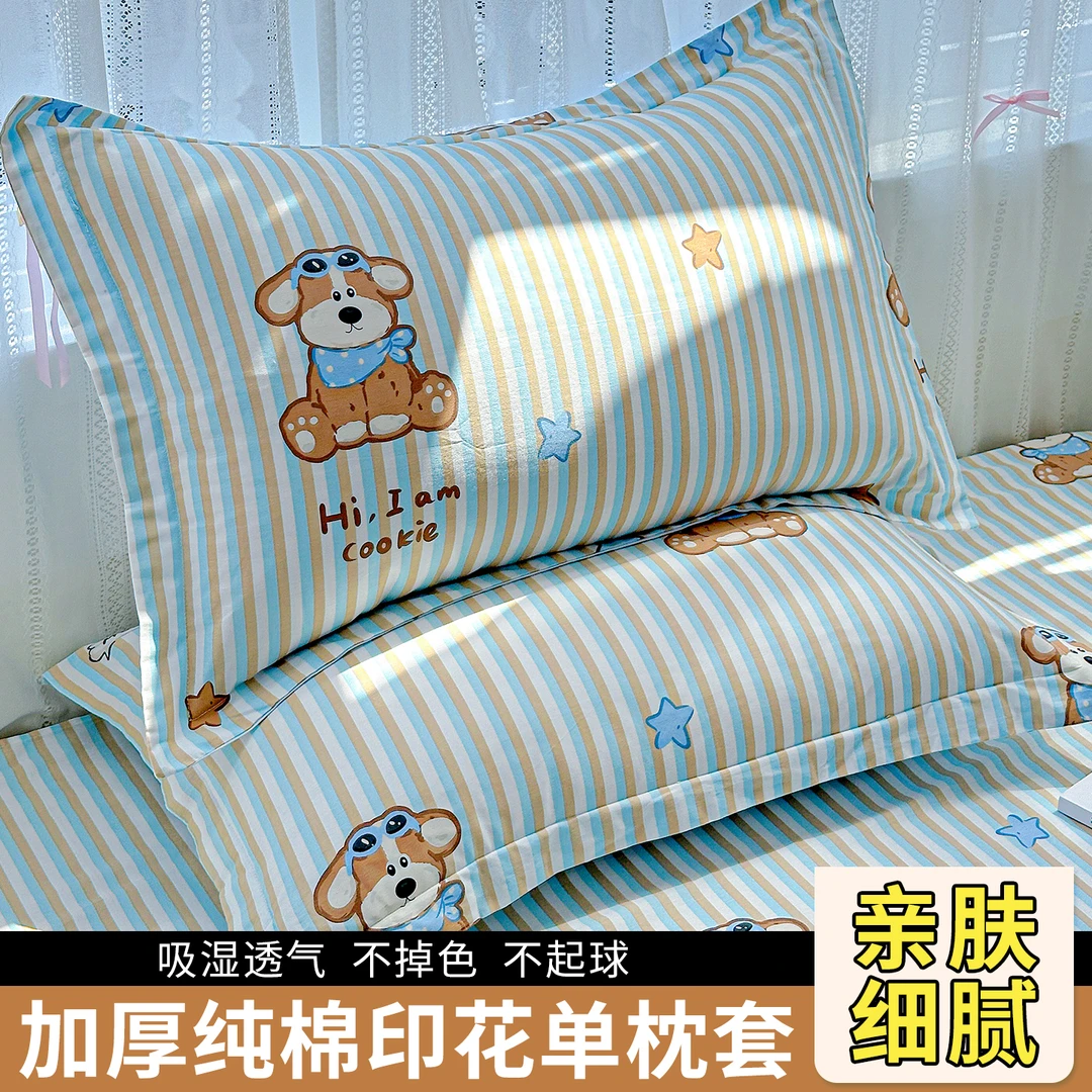 卡通纯棉枕套单只装2025新款儿童枕头套单人学生枕芯内胆套48x74