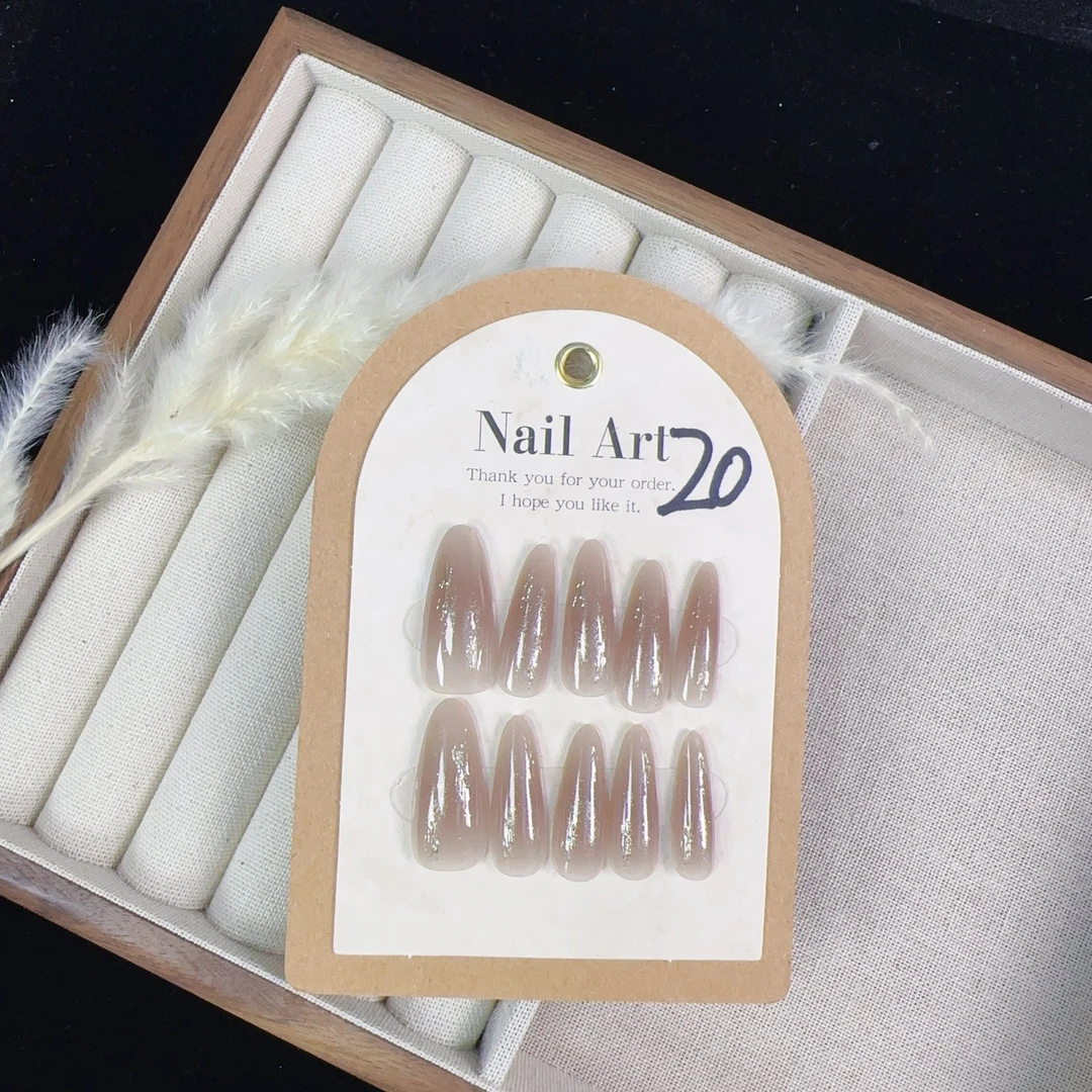 网红爆款手工穿戴甲美甲高级纯欲高级感猫眼气质显白爆闪贴片 20