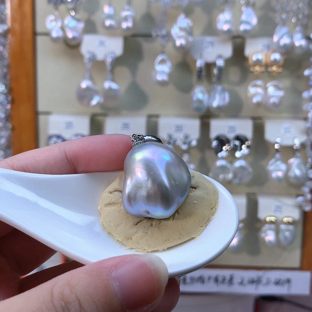 合金耳饰淡水珍珠福利吊坠609
