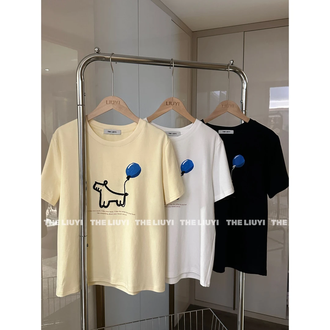 【LIUYI】气球T～春夏正肩短袖T恤52275