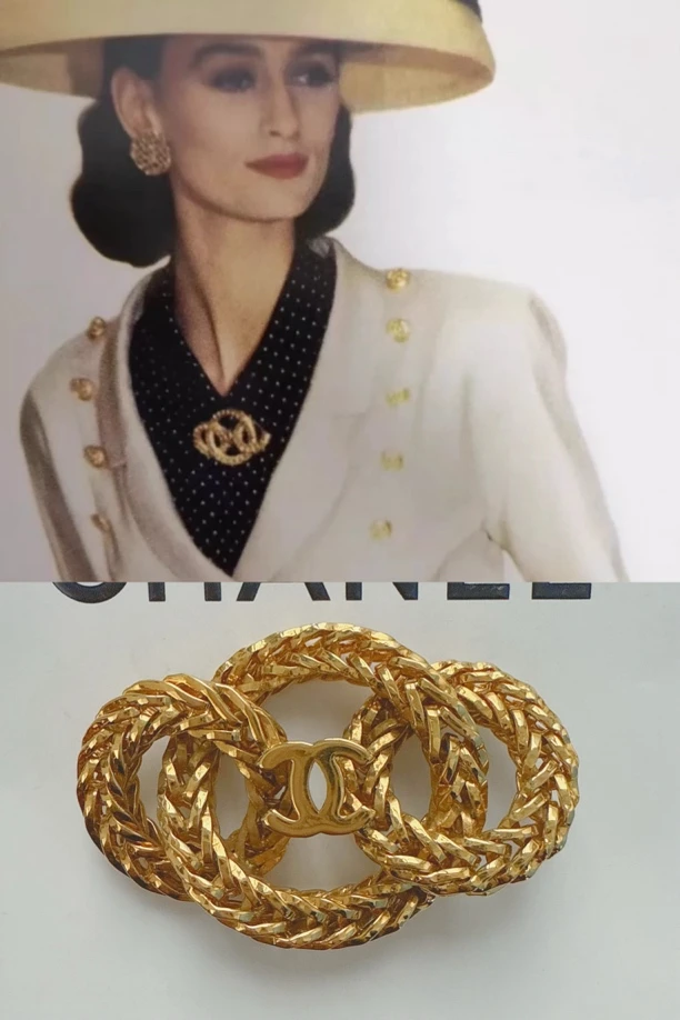 95新 Chanel/香奈儿 Chanel vintage香奈儿中古编织胸针