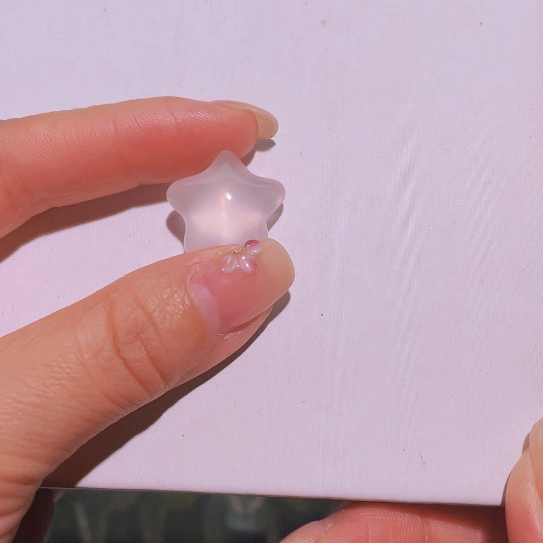 水晶未镶嵌颈饰天然莫粉全净体吊坠