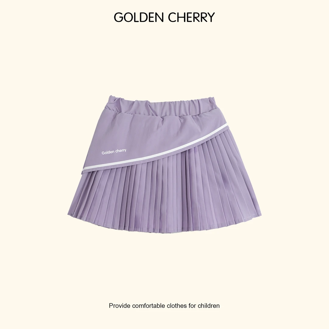 【金樱桃Golden cherry】小童紫色字母百褶速干半身裙JYT2126