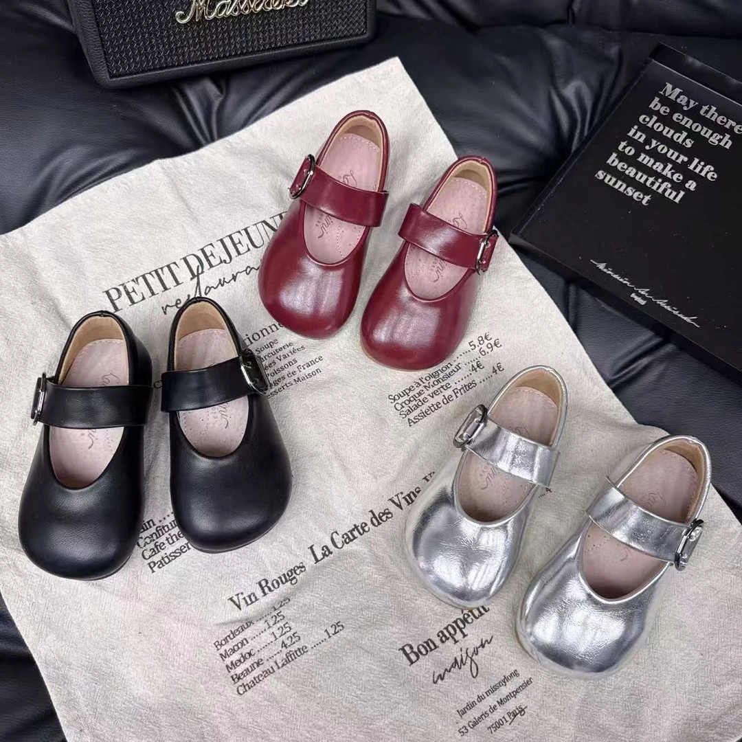 劳拉维尼2025秋季新款复古公主鞋黑色小皮鞋LLWN909