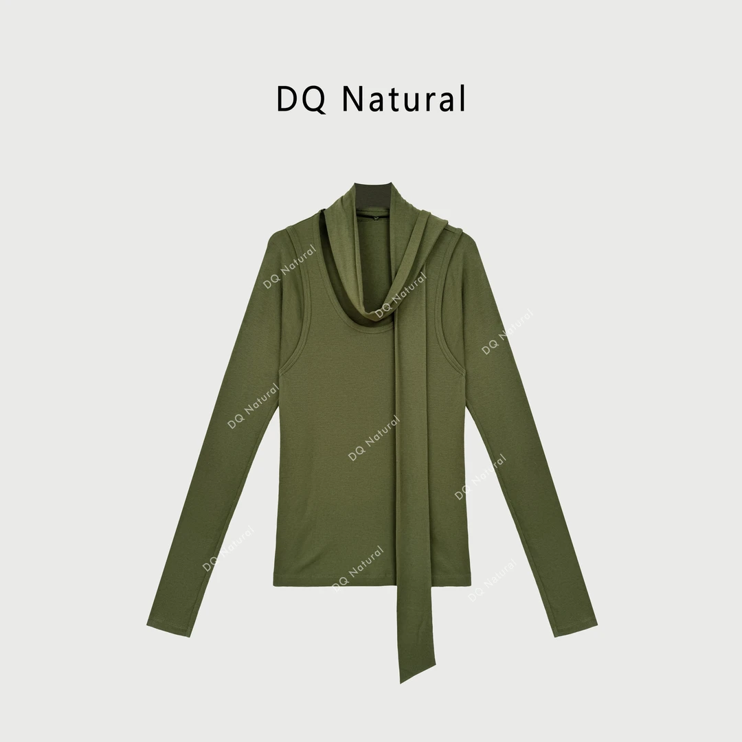 【DQ Natural】可拆卸飘带羊毛打底 776017