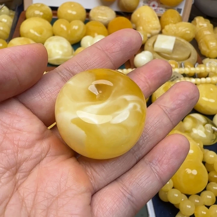 B***妞蜜蜡未镶嵌毛衣链天然蜜蜡