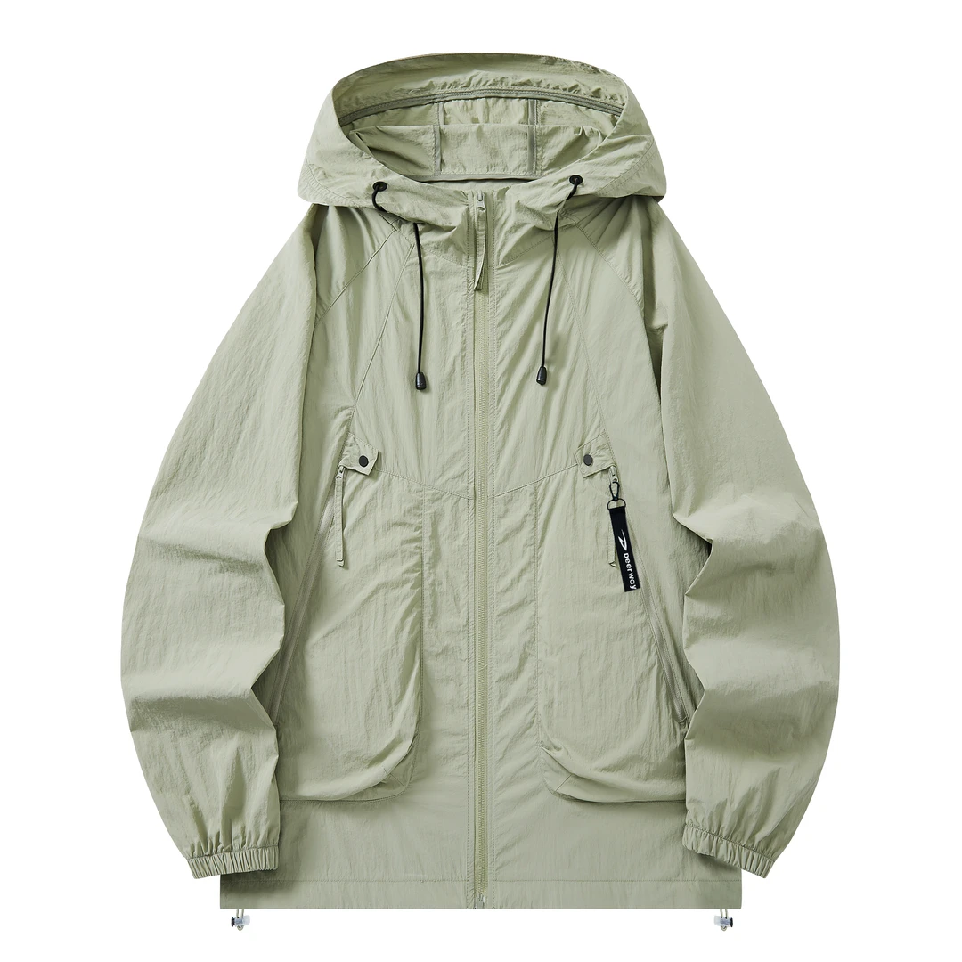 Deerway/德尔惠春夏休闲连帽情侣防晒衣透气男女款户外轻薄皮肤衣