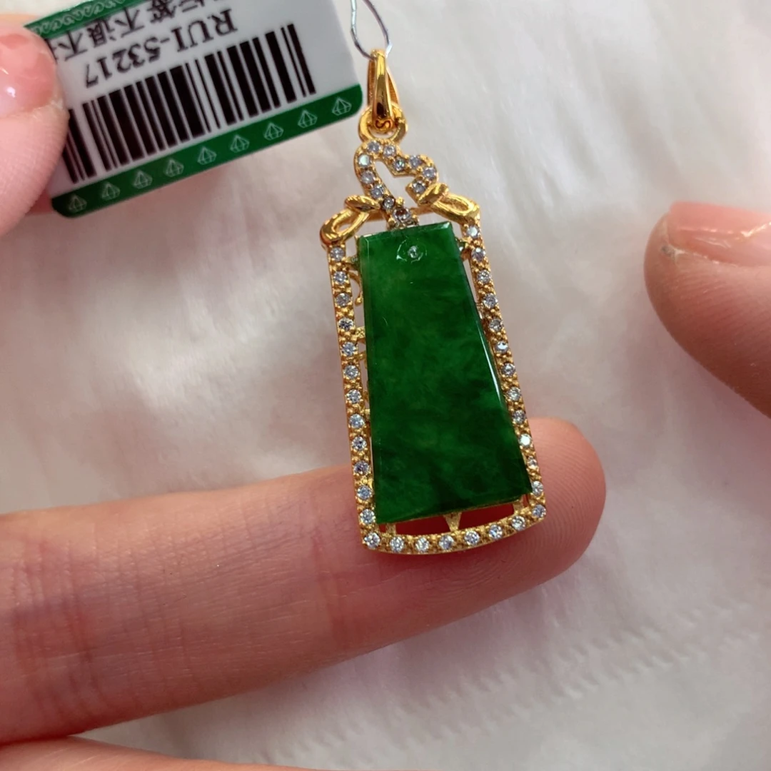 翡翠吊坠(不含链)银S925镶嵌