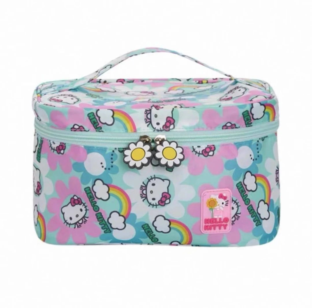 Z822 新款KT卡通印花手提化妆包旅行便捷护肤品洗漱防水收纳绿色