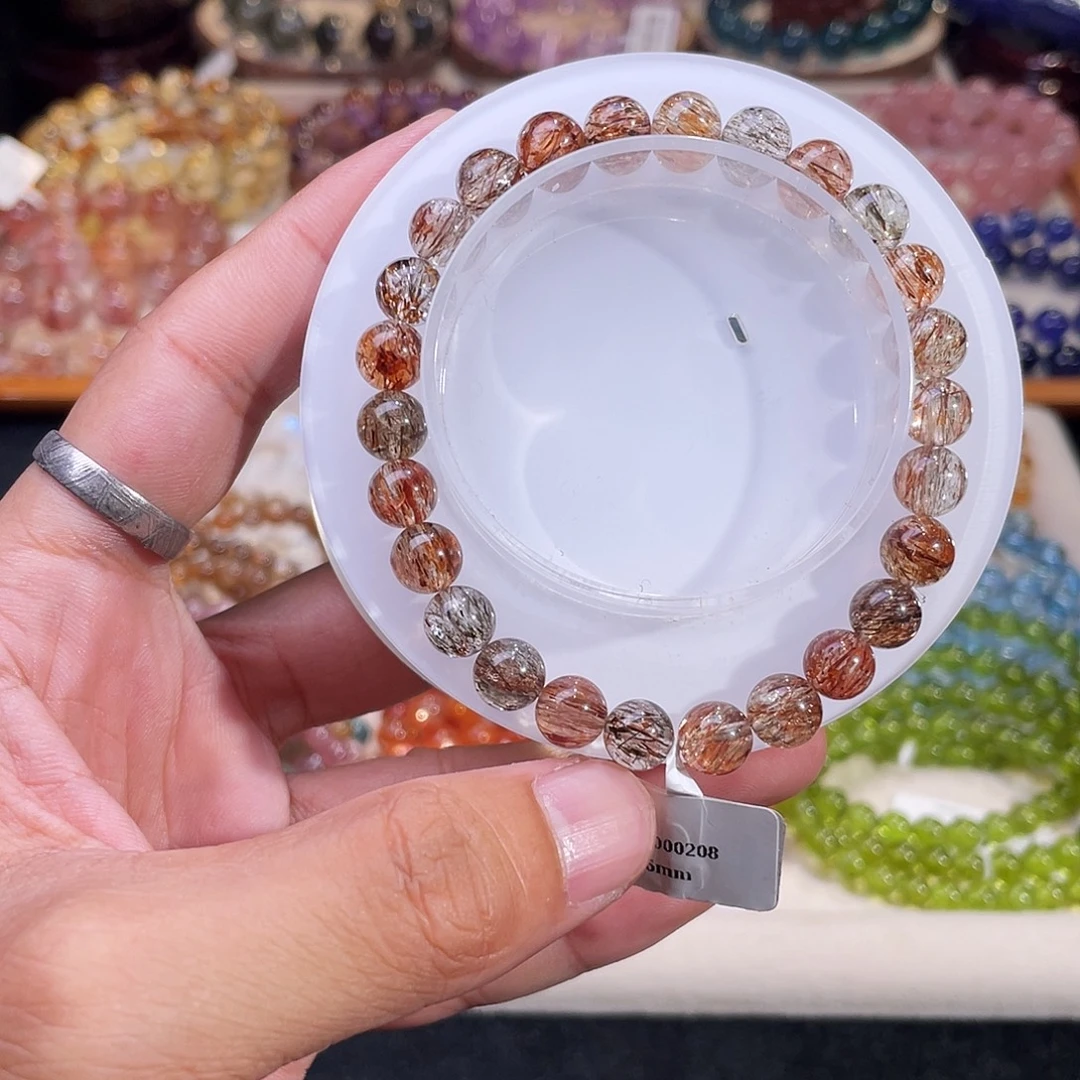 水晶手链未镶嵌黑金超7.6mm