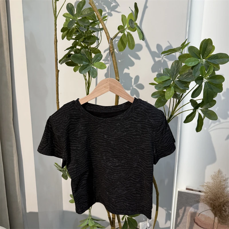 702大童亲子时尚女士休闲带垫肩短袖T恤-3593