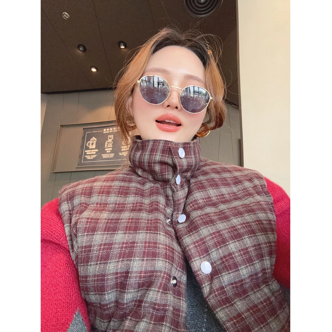 智英欧尼 格纹棉马甲【复古新款时尚洋气百搭女装潮流休闲服背心】