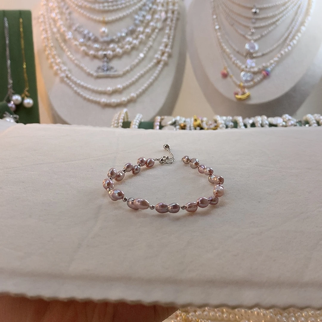 淡水珍珠手绳银S925镶嵌