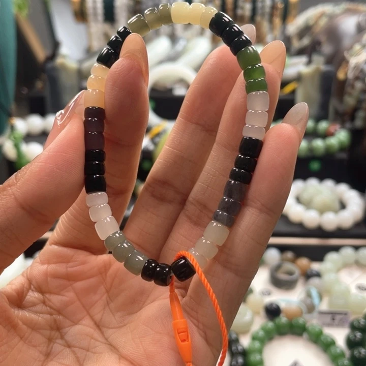 手链未镶嵌和田玉新疆多宝药片卡6亮光手串