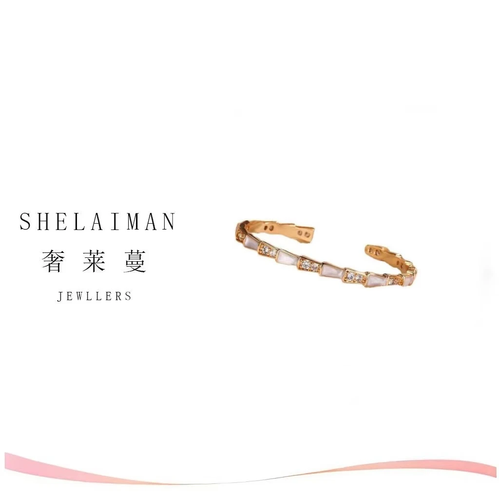 奢莱蔓/SHELAIMAN 气质百搭蛇骨开口经典手镯L01