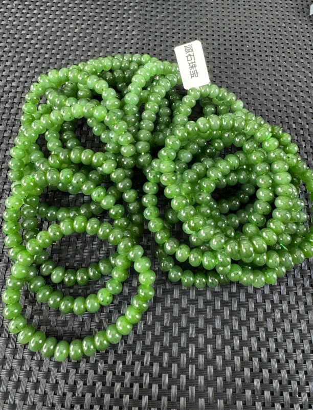 【猕猴桃老料约6*8mm】俄老料乌兰海约6*8mm算盘珠手串（多样性发一）