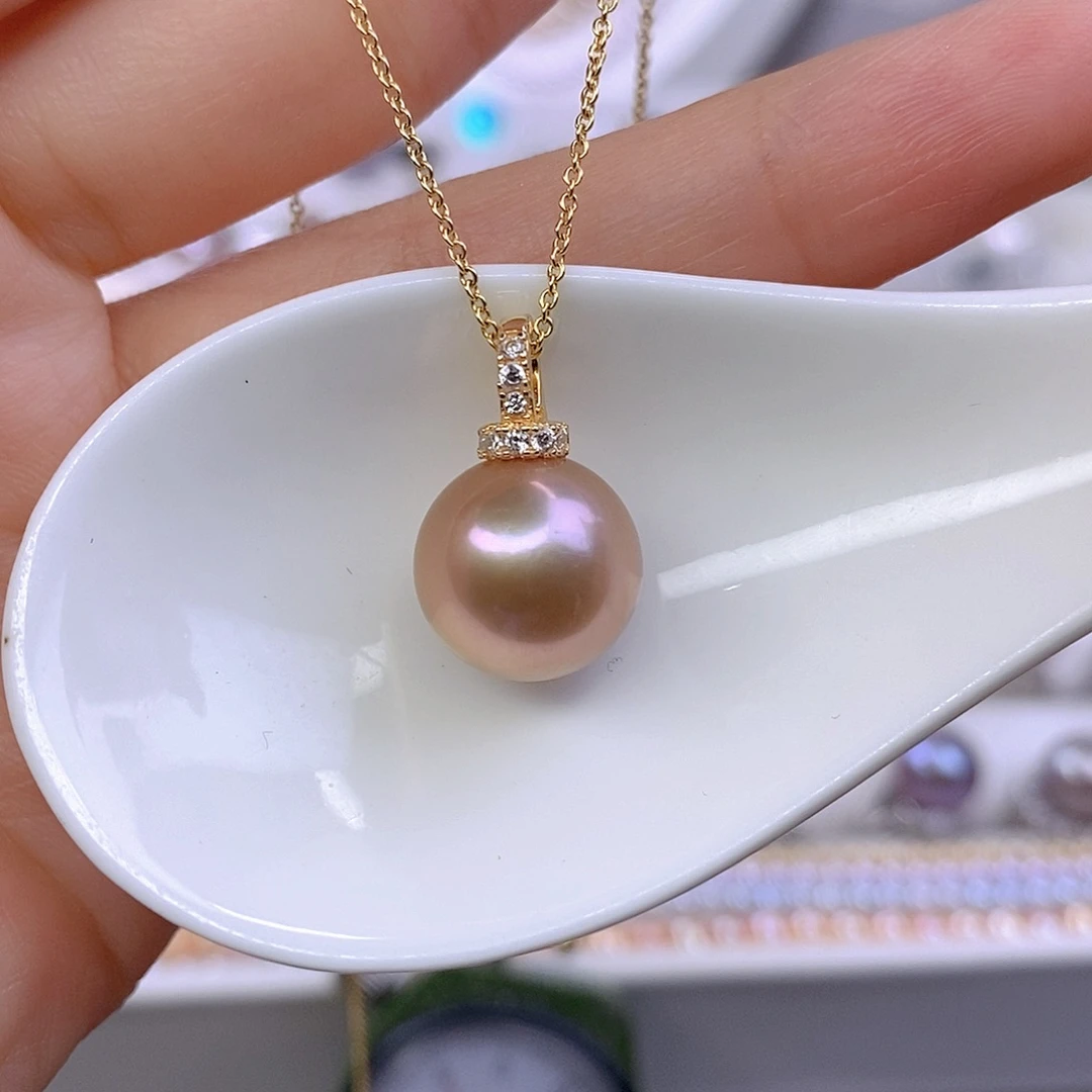 颈饰银S925镶嵌淡水珍珠F