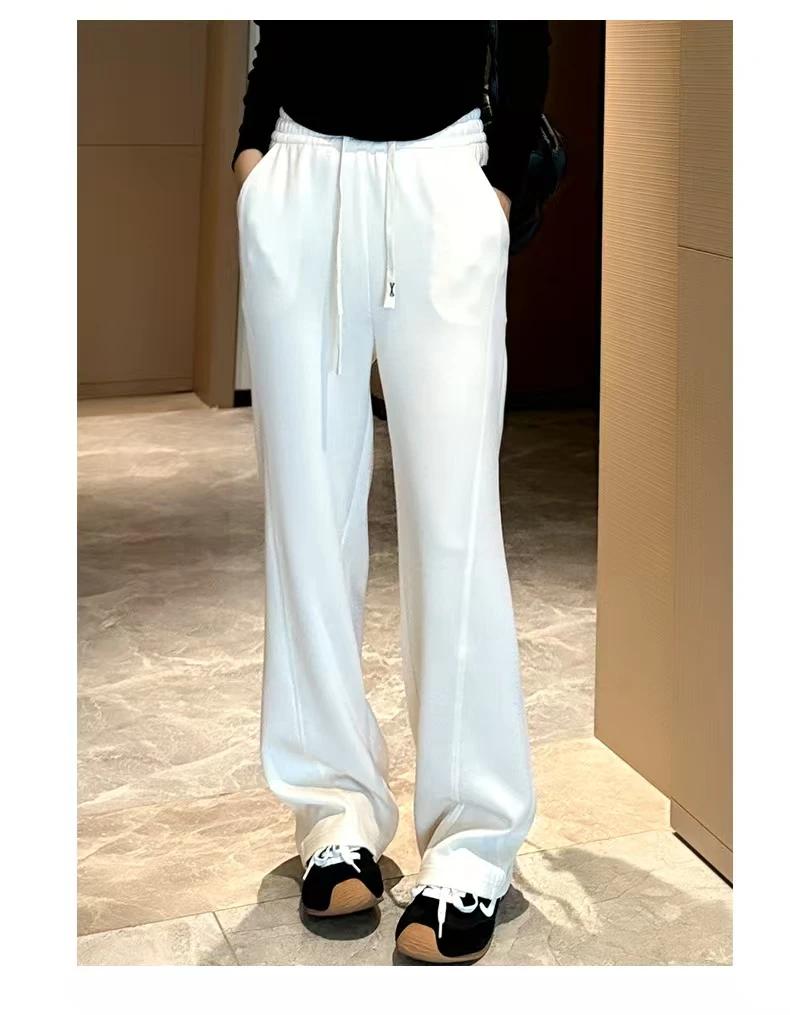 窄版香蕉运动裤女2025夏季新款小个子高腰显瘦直筒宽松休闲弯刀裤