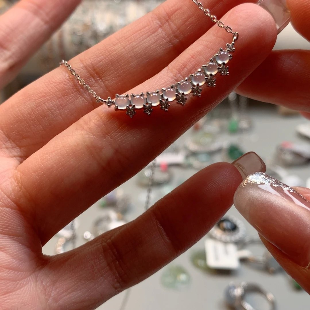 翡翠银S925镶嵌颈饰.项链55