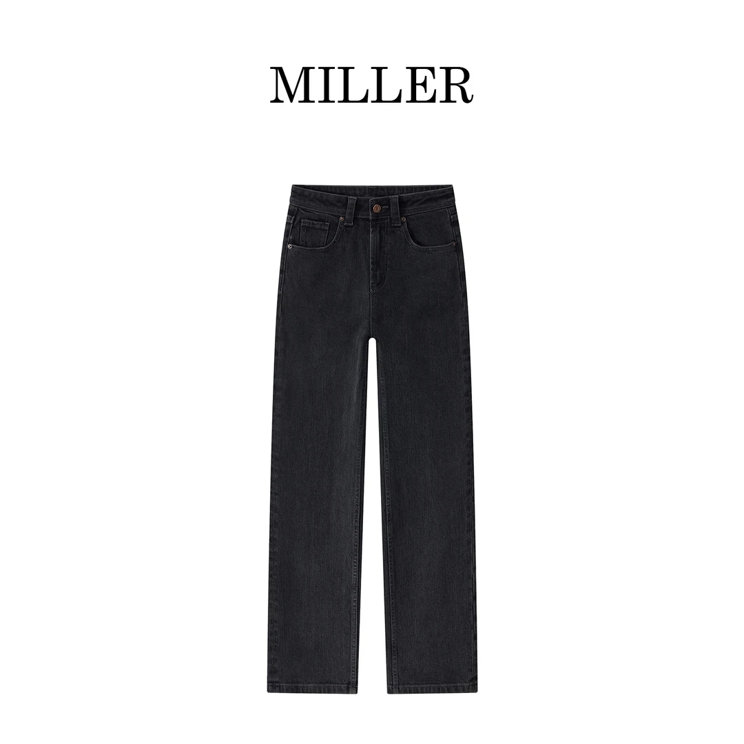 MILLER [宫羽]进口土耳其大牛窄版阔腿裤微弹显瘦牛仔裤-5018