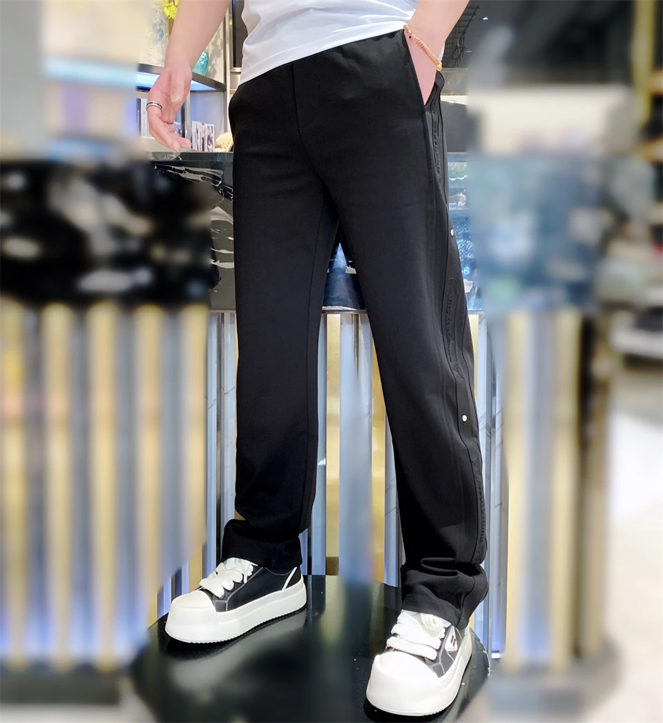 男士春款高品质潮流宽松直筒春季休闲裤运动时尚针织百搭弹力裤