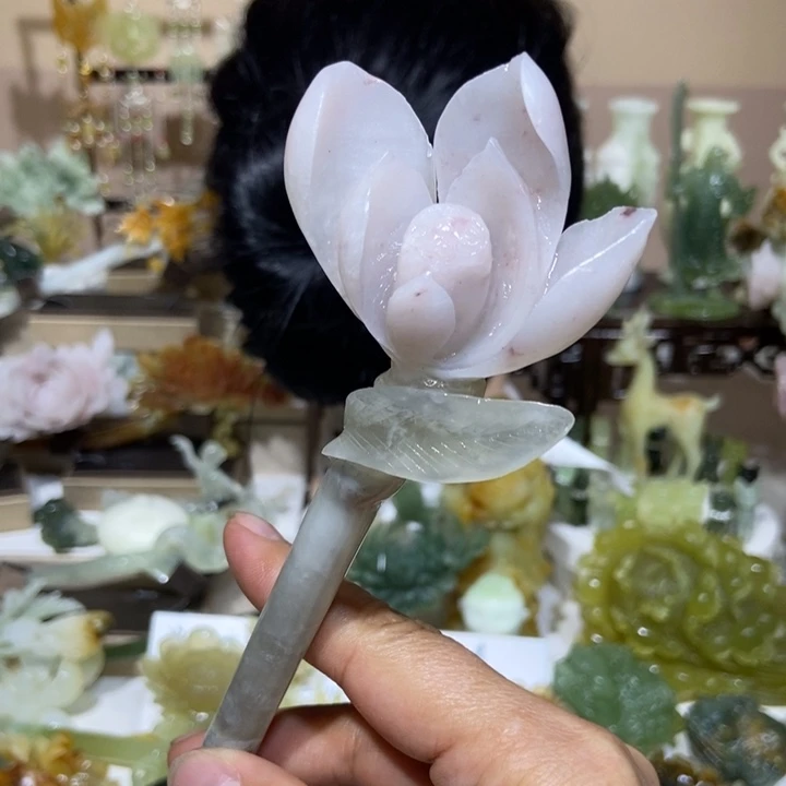 蛇纹石玉未镶嵌发饰